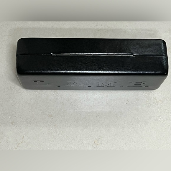 🕶️🐑 💋 LAMB Black Large Sunglasses Eyeglasses Hard Clamshell Leather Case - Picture 15 of 16
